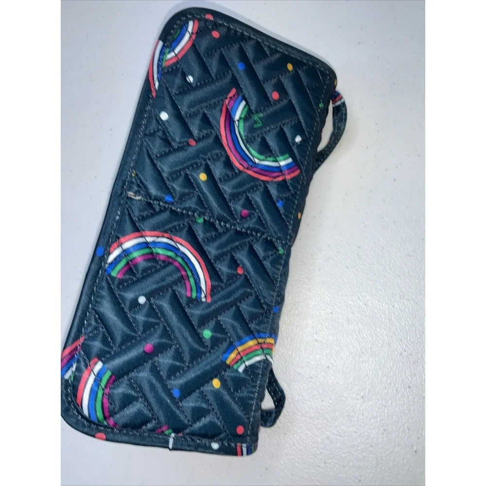 Lug Sleeper Cosmetic Case Pouch Zip Around Case Quilted Rainbow Blue Travel Bag